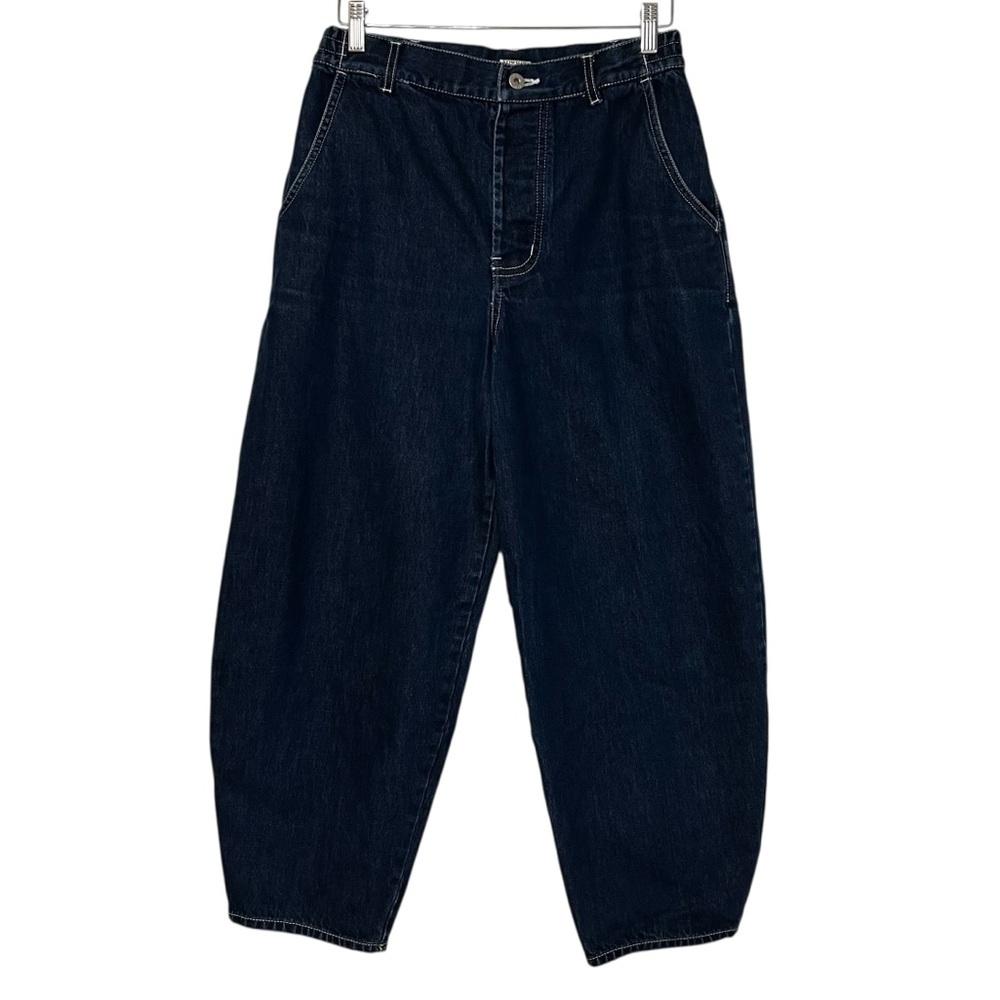 Kowtow Balloon Leg Jeans Dark Blue Small Organic Cotton Minimalist Contemporary